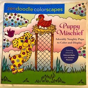 Zen Doodle Puppy Mischief adult coloring book